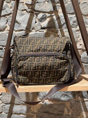 Fendi FF Zucca Diaper Messenger Bag W/ Changing Pad